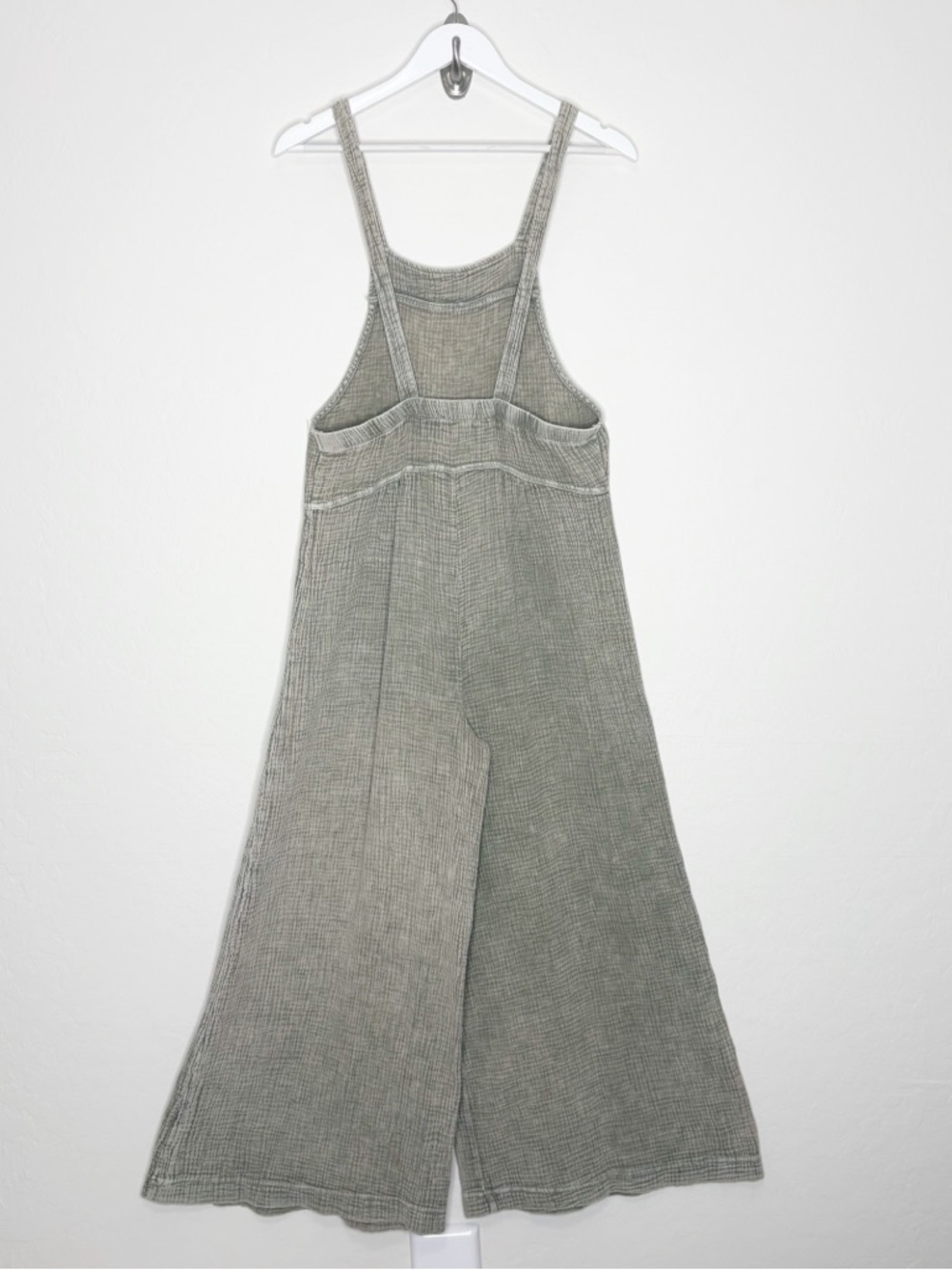 Anthropologie Maronie Gauze Overalls Jumpsuit Brown Gray Wide Leg Cotton Small - Picture 7 of 9